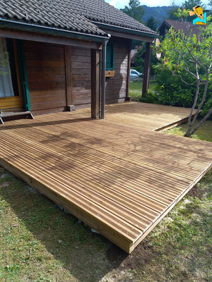 Terrasse pin traité classe 4 morillon samoens