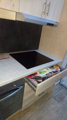 cuisine bois plan de travaille samoens tiroirs