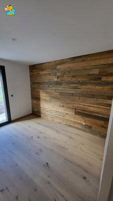 Mur en vieux bois concept bois Verchaix
