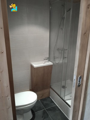transformation d'un WC en salle d'eau samoens vallée du giffre