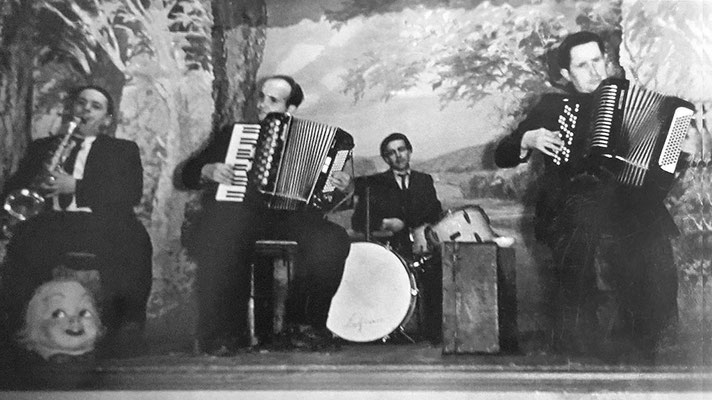 (0434) Musik in der Gaststätte Ney; v.l.n.r.: Herbert Giese, Willi Koch, Kurt Sokolowski, Herbert Kulicke