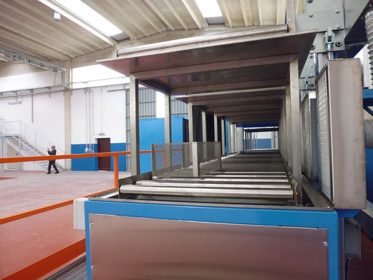 line with liftable roller conveyors
