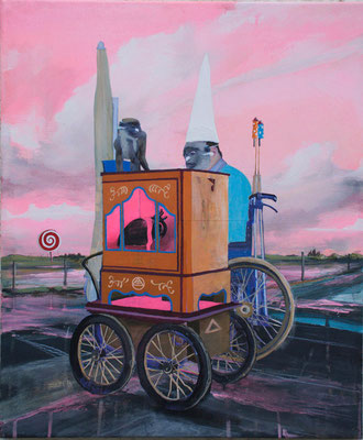 Fairground melody, 2009, Acrylic/collage on canvas, 60cm x 50cm, (private collection/Berlin - auction sale)