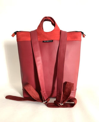 Sacados Grand Modèle Skaï rouge foncé Alcant rouge foncé inter rouille