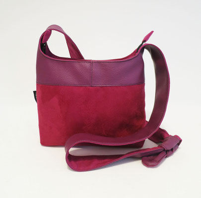Bandoulière PM Acantara Fuchsia+ Skaï Parme