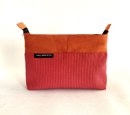 Pochette + B Velours côte rouge Alcantara Orange Inter Orange