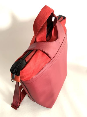 Sacados Grand Modèle Skaï rouge foncé Alcant rouge foncé inter rouille