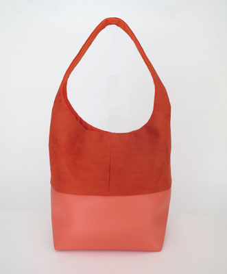 Petit Sac Seau Skaï orange alcantara orange