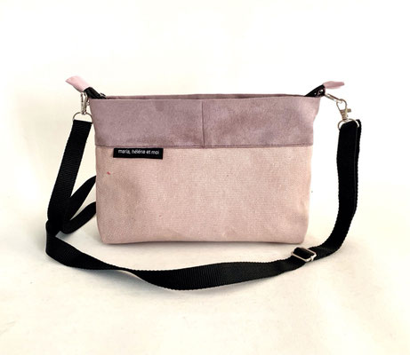 Pochette + B Toile Rose Alcantara rose Inter rose