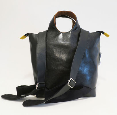 Sacados MM Skaï Noir mat et Noir brillant dos
