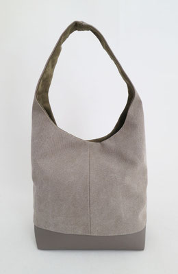 Petit Sac Seau toile beige inter vert bronze