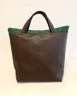 Sacados Light Skaï marron Alcant vert inter moutarde
