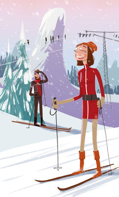 Freie Arbeit | 2019 | Tags: Illustration, Piste, Ski fahrn, Skimode, Fünfziger, Sechziger, Skisport, Fifties, Sixties, hübshce Frau