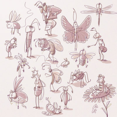 Illustration Kinderbuch / Bilderbuch "Studien Insekten" – Illustration picture book 'Insect Studies'