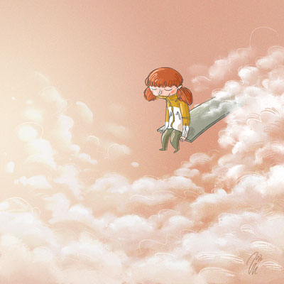Illustration Kinderbuch / Bilderbuch "Woklenkind" – Illustration picture book 'IntoThe Clouds'