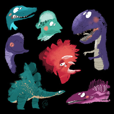 Illustration Kinderbuch / Bilderbuch "Dinosaurier" – Illustration picture book 'Dinosaurs'