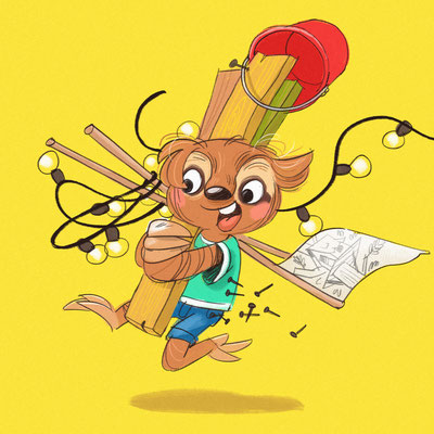 Illustration Kinderbuch / Bilderbuch "Fauli will nicht faul sein" – Illustration picture book 'Slothy Wants To Have Fun'
