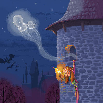 Illustration Kinderbuch / Bilderbuch "Prinzessin um Spukschloss" – Illustration picture book 'The Princess And The Spooky Castle'