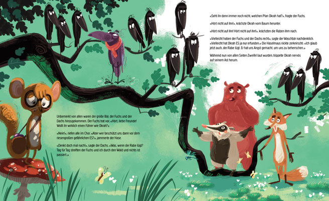 Innenseiten Glaube niemals einem Raben von Brigitte Endres, Illustrationen von Michael Mantel, aracari Verlag