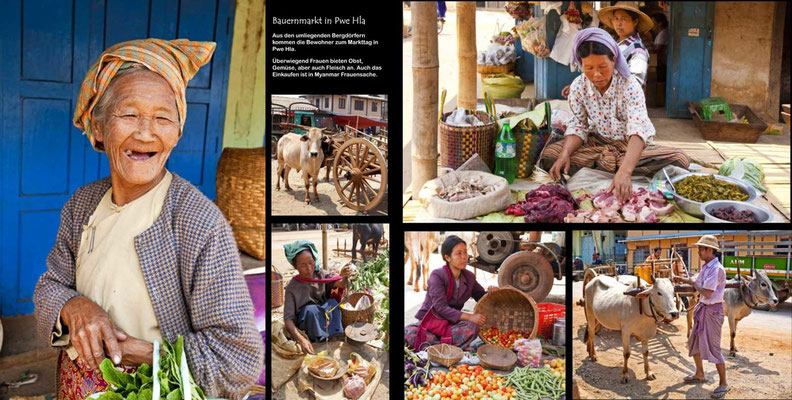 Bildband Myanmar, Reisefuehrer, travel guide, Reisebildband, Raimund Franken, Bauernmarkt in Pwe Hla
