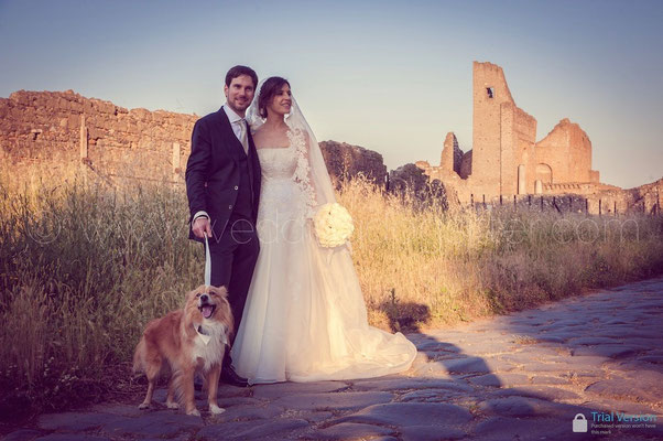 SPOSI CON IL CANE A FARE LE FOTO SULL'APPIA ANTICA ROMA LOCATION