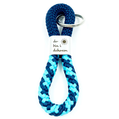 personalisierter Schlüsselanhänger aus Segelseil mit Wunschgravur Do bin i dahoam