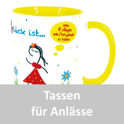 Tassen mit Spruch als Abschiedsgeschenk, Handmade Unikate personalisiert von UKo-Art