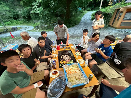 練習後のBBQサイコー