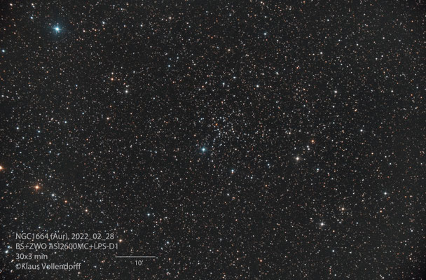 NGC1664 mit BorenSimon 8"f3.6, ZWO ASI2600MC+LPS-D1