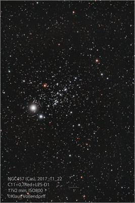 NGC457, C11+Reducer 0.7, 700D (mod)+LPS-D1