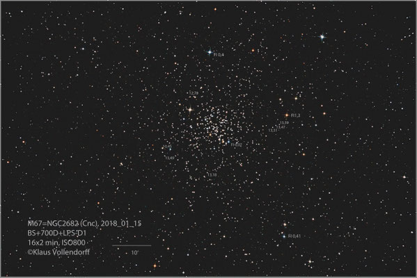 M67=NGC2682 mit CANON 700D modifiziert+LPS-D1
