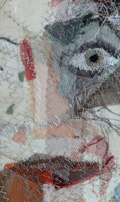 Dörte Putensen, Ausschnitt zwei Gesichter, 40 x 30 cm