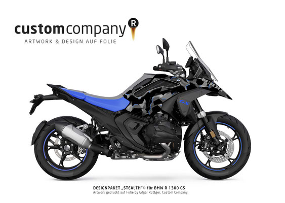 BMW R1300GS Design Stealth by Custom Company gedruckt auf Folie zur Motoradfolierung 