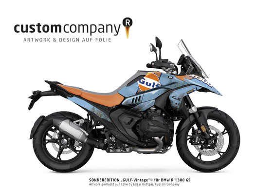 BMW R1300GS Design Gulf Vintage by Custom Company gedruckt auf Folie zur Motoradfolierung 