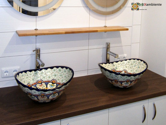 Designer Aufsatzwaschbecken MEX 7 - Cancun, oval.