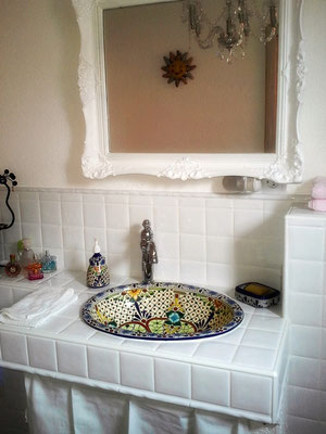 Einbauwaschbecken oval AVENTURA mexikanisch bunt bemalt