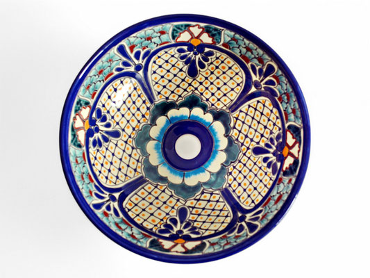 Mexikanisches Aufsatzwaschbecken Guanajuato - rund ca. 39 cm