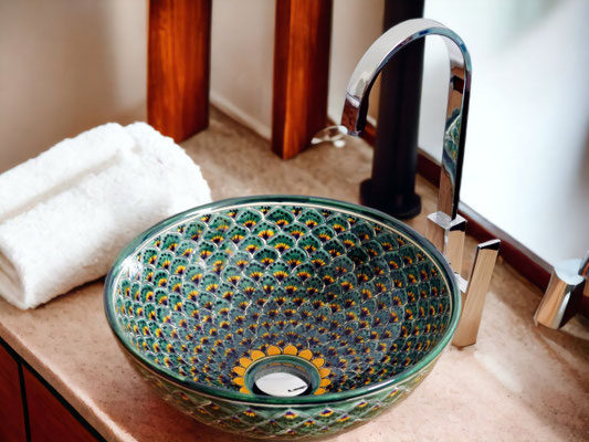 Rundes Aufsatzwaschbecken PAVO VERDE