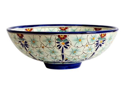 Kleines Mexikanisches Aufsatzwaschbecken MEX2 PASION, 100% handbemalt