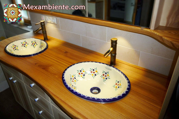 Mexambiente Einbauwaschbecken oval Motiv: Pensamiento