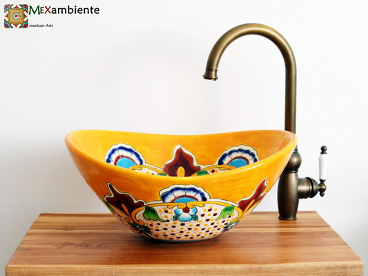 Wunderschöne Waschschale oval PUEBLA aus Mexiko 