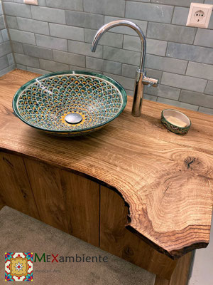 Mexambiente Aufsatzwaschbecken PAVO VERDE