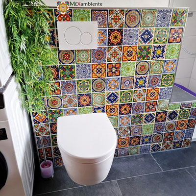 Bunter Fliesenspiegel 10x10 cm Fliesen für die Toilette