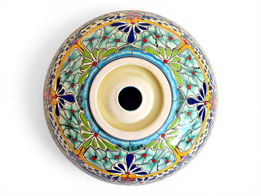 Handbemaltes Waschbecken aus mexikanischer Talavera-Keramik CARIBE