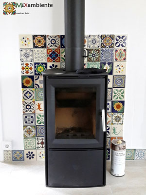 Mexambiente Dekorfliesen für den Kaminofen (11x11 cm) 