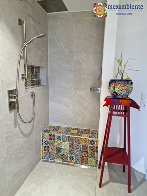 Bad mit mexikanischen Fliesen ca. 10x10 cm Patchwork-Set