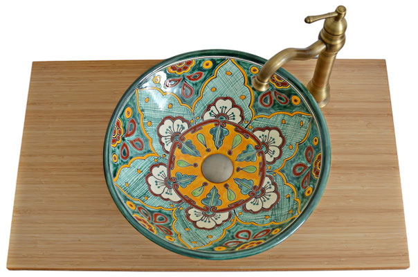 Mexikanisches Aufsatzwaschbecken VERANO VERDE