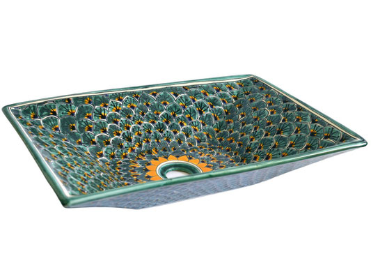 Aufsatzwaschbecken rechteckig PAVO VERDE - exotisches Design von Mexambiente