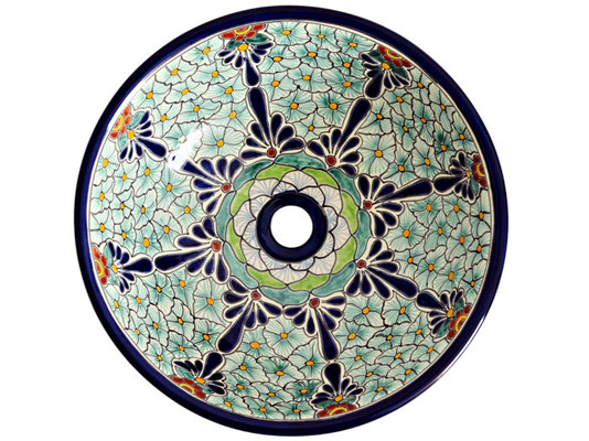 Farbiges Waschbecken in Kegelform PASION aus Mexiko