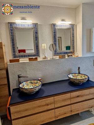 Doppelwaschtisch mit Mexambiente Waschbecken CARIBE (MEX3)